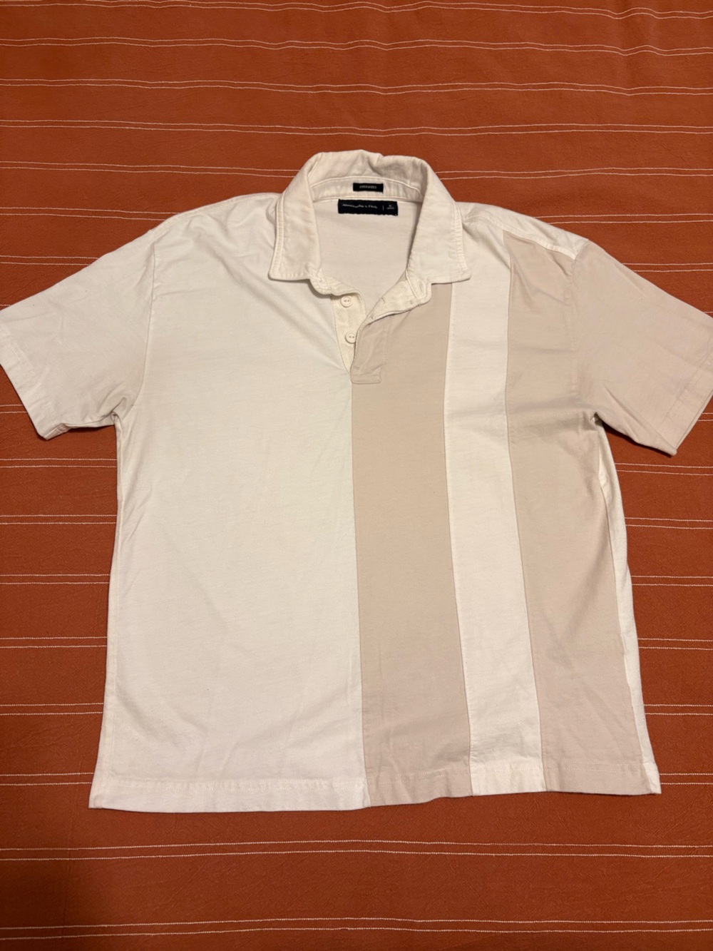 Abercrombie & Fitch Short-Sleeve Polo in Cream and Beige